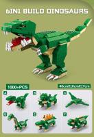 1000PCS Bloques De Construcción Dinosauro Jurassic Sarcosuchus Imperator Tyrannosaurus Rex Para Niños Juguetes Educativos De La Tierra Fossil - details 1