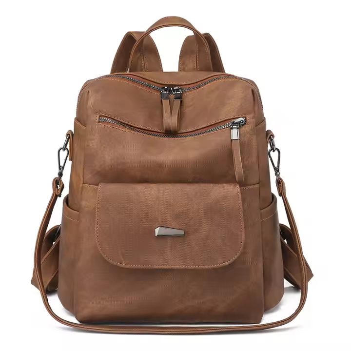 Mochila para Mujer, impermeable, antirobo, Ligera, PU, fashion, viaje, Bolso de Hombre Convertible multiusos - 1