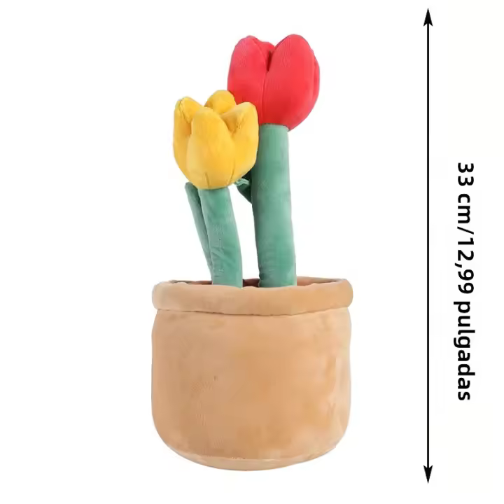 Juguete De Algodón PP De Suculentas Suaves Y Bonitas Para Decoración De Jardín Regalo Creativo De Plantas De Algodón Con Margaritas Y Tulipes Para Niños - 1