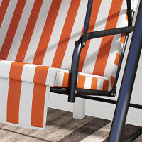 Outsunny Columpio de Jardín Exterior de 3 Plazas, Balancín de Jardín Exterior con Techo Ajustable y Marco de Acero, para Balcón, Terraza, Patio, Carga 200 kg, 172x110x153 cm, Naranja - details 3