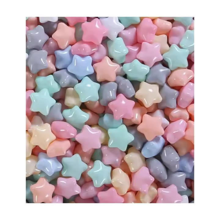 Pelotas Multicolor Sin BPA para Piscina Infantil y Parque de Bolas, Pack 50/100/200 Unidades, Forma de Estrella, Juguete Seguro para Bebés y Niños, Azul Verde Rosa Naranja Amarillo Gris Blanco - 1