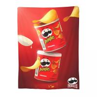 Manta De Terciopelo Coral Con Diseño De Pringles Chips De Papas Divertida Para El Hogar 125x100cm Alfombra Para Adultos - details 2