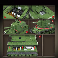 Bloques De Construcción De Tanque Pesado KV-2 Del Segundo Mundo War II Juguete Colección Para Niños Regalo De Navidad Y Cumpleaños - details 5