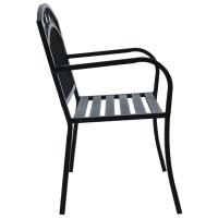 vidaXL Banco de jardín acero negro 125 cm - details 2