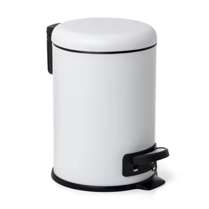 TATAY Nordic - Cubo de Baño con Pedal y Cubeta Interior Extraíble 3L, Blanco - 1