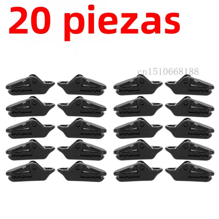  Clips De Tenda Ajustable Para Camping Y Senderismo 10-50Pcs Clip De Plástico Para Sujeción De Cordones Y Cortinas Doble Agujero Similar a Alligator - 1