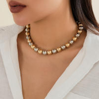 Collar Corto De Bolas Grandes Para Mujer Accesorio De Cuello Con Cadena Joyería De Moda 2024 Pulsera Encantos Tendencia - details 1