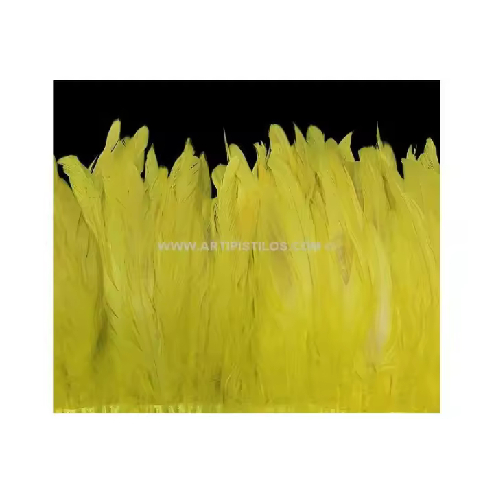 Fleco de Plumas de Gallo Artesanal Teñido a Mano Único - 1