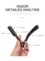 Cuchilla De Afeitar Para Hombres Barbería Herramienta De Peluquero Acero Inoxidable Plegable Con Hojas Interchangeables Barba Y Cara - details 7