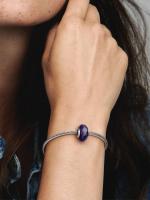 Pandora - Charm de cristal de Murano Azul facetado - Plata de Lei - details 2
