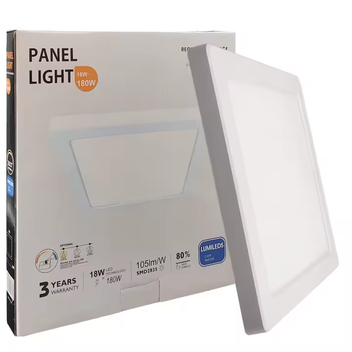 FACTORLED Plafón Led Techo Cuadrado, Blanco o Negro, Lámpara Empotrable Ajustable, Opción Superficie y Downlight, Luz Blanca seleccionable 3000K 4000K y 6000K - 1