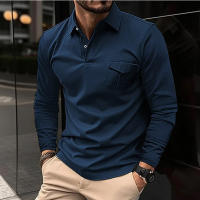 Camisa Polo Larga Para Hombre Otoño/Invierno Nueva Caramel Casual Con Bolsillos Talla Europea ZJPL8-2 Polyester Unissex - details 2