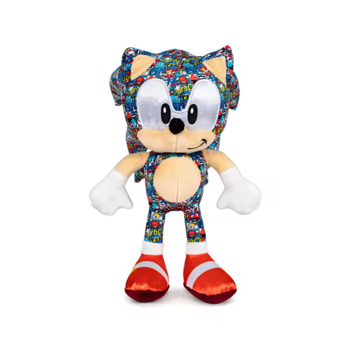 Peluche Sonic Mix Comic Sonic the Hedgehog 30cm,para ninos,rey,regalo,cumpleano,colecionista - 1