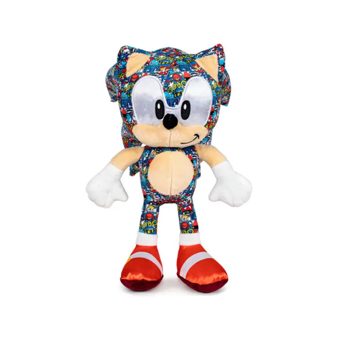 Peluche Sonic Mix Comic Sonic the Hedgehog 30cm,para ninos,rey,regalo,cumpleano,colecionista - 1