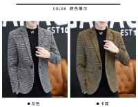 Chaqueta De Moda Para Hombres Estilo Británico Trasnochada Elegante Y Casual Ajustada Con Cuadros Para Bodas Y Trabajo - details 1