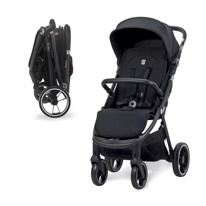 Asalvo Silla de Paseo Kibu - Carrito de Bebé Ligero con Plegado Automático, Reclinable, Capota UPF50+, Compacta y Fácil de Transportar - 1