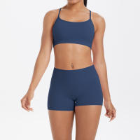 Conjunto De Yoga Para Mujer Con Top Deportivo Y Shorts Cortos Conjunto De Entrenamiento Con Bolsillos Transpirable Y Eco-amigable - details 7