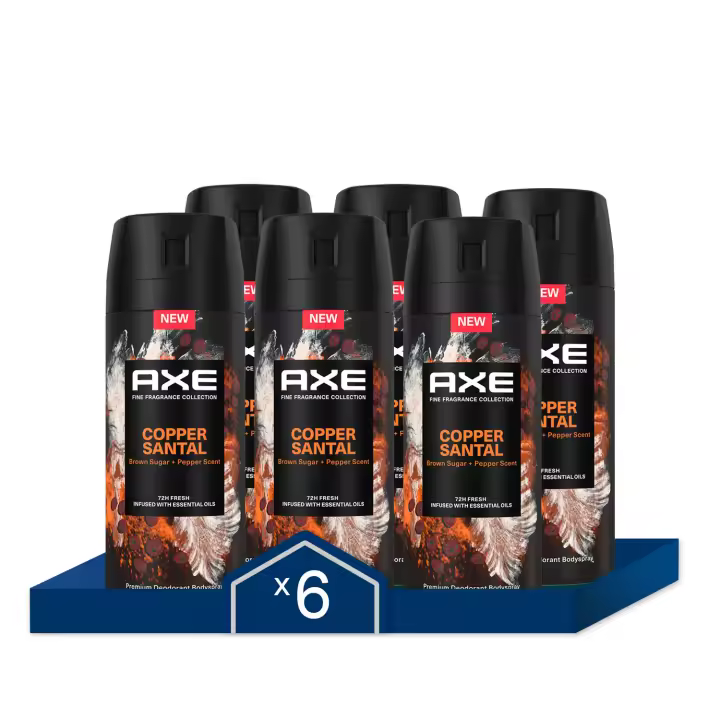 Axe Desodorante Copper Santal Fragancia Premium 150ml - Pack de 6 - 1