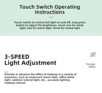 Espejo De Vestíbulo LED Inteligente Con Luz Ajustable De Tres Colores Luz De Relleno Para Escritorio Carga Táctil Modelo - details 6