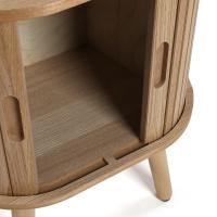 VERSA -  Mesilla ovalada  en madera natural un cajón tipo persiana , y unas medidas de 40x30x50 cm - details 3