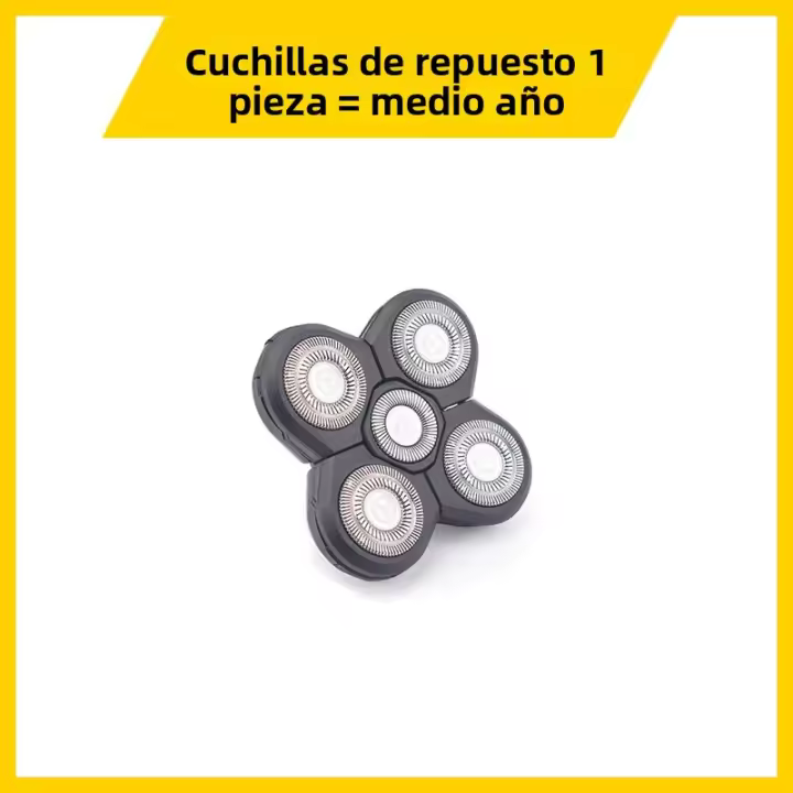Cabeza De Afeitar Eléctrico Reemplazable 5D Independiente 5 Cuchillas Flotantes Acero Inoxidable Impermeable Para Rostro - 1