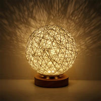 Lámpara De Lectura LED Para Mesa Rattan Bola Luz USB Recargable Moderna Para Dormitorio Y Sala De Estar Iluminación Decorativa Para El Hogar - details 7