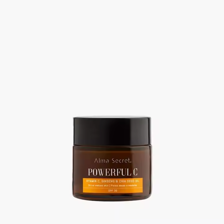 Crema facial Powerful C con Vit. C & Chía SPF 30 - Alma Secret - Piel seca o madura -Un concentrado de energía con acción antioxidante 24 h para reducir manchas, unificar el tono y devolverle a la piel la luminosidad, la firmeza e hidratación. - 1