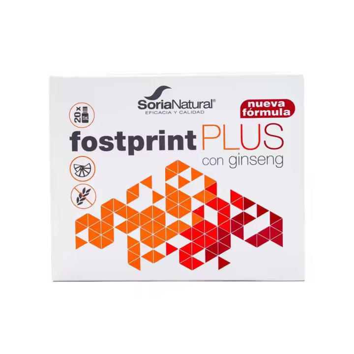 Fostprint con ginseng 20 viales 15ml Soria Natural, Energía y Vitalidad, Jalea Real, Vitaminas y Minerales, Combate el cansancio y la fatiga, Rendimiento intelectual, Ginseng, Energía al instante - 1