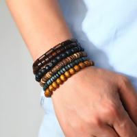 Pulsera De Moda Para Hombres Retro DIY Con Multiple Capas Hilo Elástico Y Bolas De Madera Y Caracol De Coco Para Fechas De Fiesta Regalos - details 5