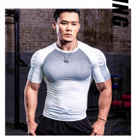 Camiseta De Compresión Corta Con Gráficos Para Hombres Camiseta Deportiva De Secado Rápido Para Gimnasio Y Correr Top De Verano Camiseta Básica De Deporte - details 5
