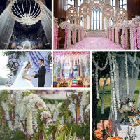 Garland De Flores Artificiales De Wisteria 20Pcs Valla De Hierba Falsa De Seda Para Decoración De Hogar Jardín Y Boda - details 4