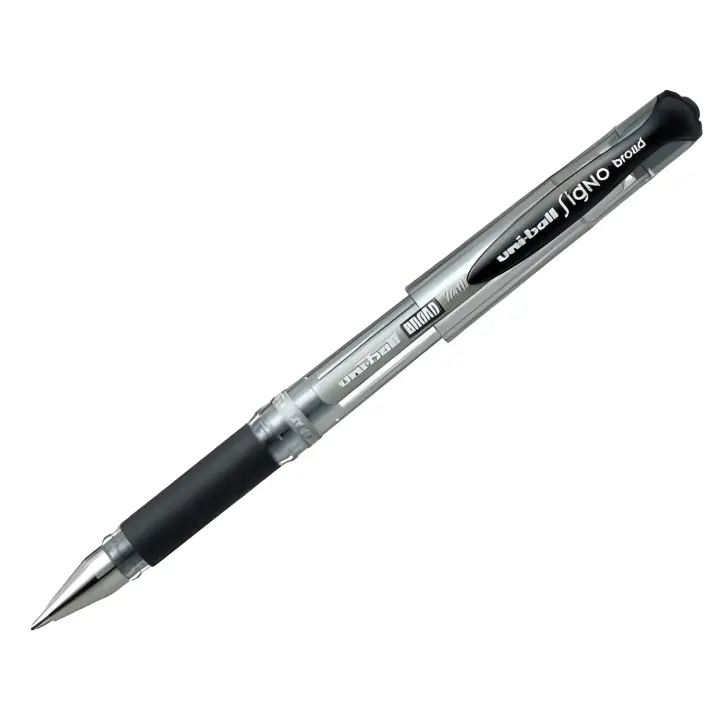 Uni-Ball Bolígrafo de Gel Uniball Rollerball Signo Broad UM-153W Negro -12u- - 1