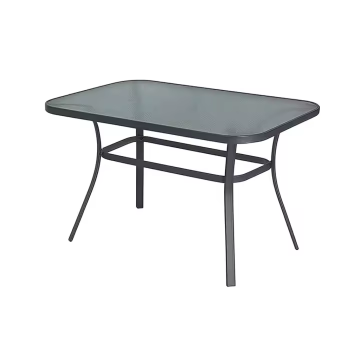 MESA JARDIN MOD. RODAS ACERO CON CRISTAL 150x90xh.70cm  - DE SUINPLAS DECORACIONES - 1