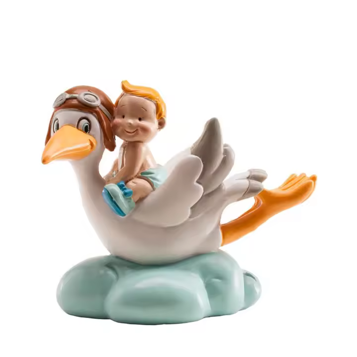 Disok - Cigüeña Volando Bautizo Niño - Regalos para Fiestas y Celebraciones - 1