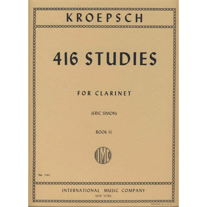 KROEPSCH F.-Estudios (416) Progresivos Vol.2: 183 Ejercicios Diarios Avanzados para Clarinete (Simon - 1