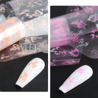 10 Rolls De Uñas Con Diseño De Llama Fluorescente Estilo Neón Para Manicura Adhesivos De Papel Estelar Para Decoración De Halloween - details 7