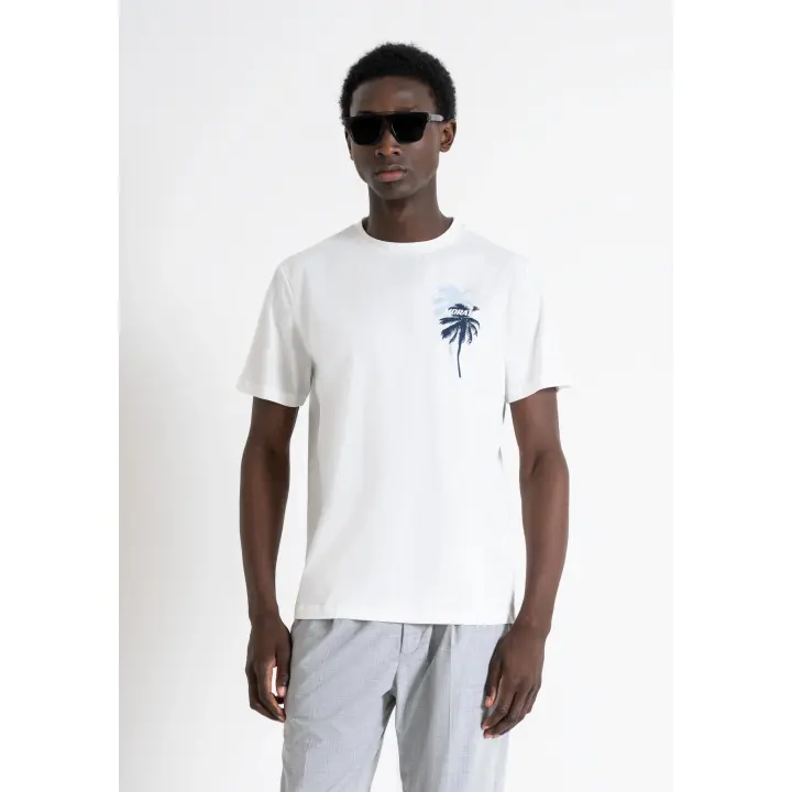 CAMISETA ANTONY MORATO M/C REGULAR FIT IN COTONE  CREMA - 1