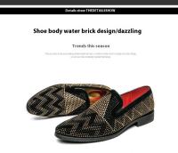 Zapatos Casuales De Cuero Para Hombres Con Diamantes Hechos a Mano En Italia Botines Slip-On Estilo Peluquero Cierre SLIP-ON - details 3