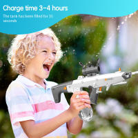 450ml Pistola de Agua Eléctrica Autocebante - 8-10m Alcance, 30 Minutos Continuos + Recarga en 15s, USB Recargable para Niños/Adultos con Batería Incluida - Juguete Piscina Playa Batallas Acuáticas - details 12