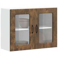vidaXL Armario pared cocina puerta de cristal Kalmar negra en color Negro/Roble Sonoma/Roble ahumado y más | almacenamiento funcional diseño moderno para baño dormitorio sala - details 2