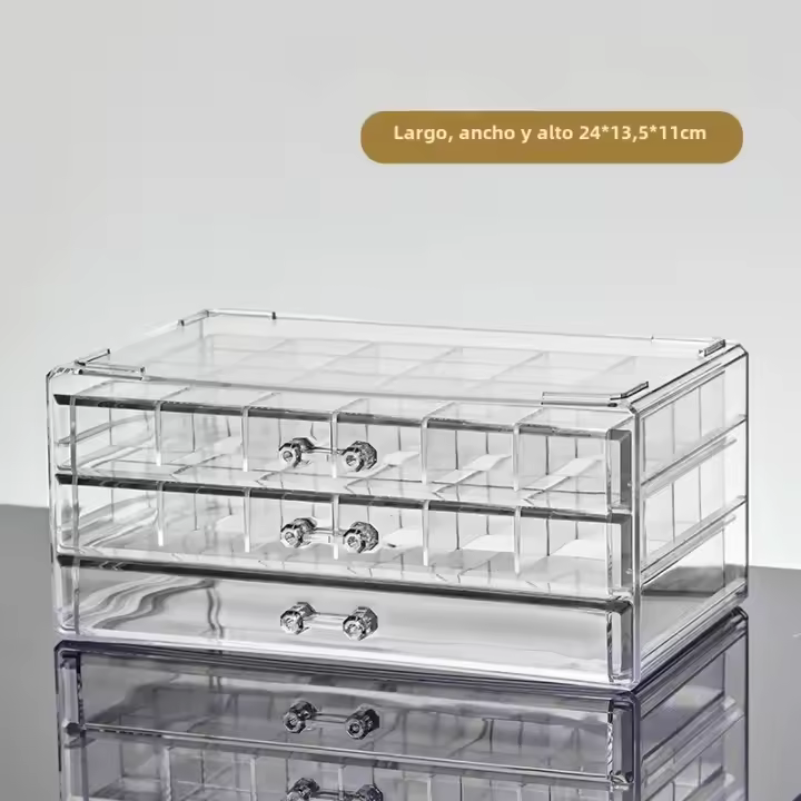 ZC Caja De Joyas Acrílica Organizadora De Gran Capacidad Para Anillos Pendientes Collares Caja De Almacenamiento Transparente Con Estilos De Cajones - 1