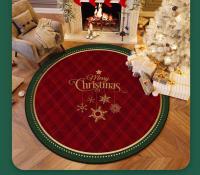VIKAMA Alfombra Redonda De Navidad Para Sala Y Dormitorio Decoración Festiva Con Árbol De Navidad Antideslizante Y Resistente Al Desvanecimiento De Polvo Material De Poliéster 100% Velours Cristal - details 6