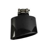 Tubo De Escape De Fibra De Carbono Brillante Para Coche Decoración De Tubo De Escape Acero Inoxidable Plateado Oval 150mm Universal Izquierdo Derecho - details 4