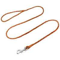 Correa De Cuero Ganchada Para Perros Pequeños Y Medianos Tejida En Nudo Color Marrón 4 Pies Para Caminar Y Jóvenes Gatos - details 5