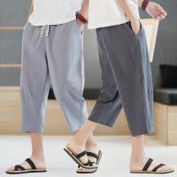 Nuevos Pantalones Deportivos De Lino Sintético Para Hombre Color Sólido Transpirables Pantalones De Ruta Casuales De Verano - details 4