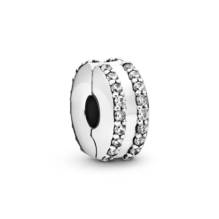 Pandora Navidad Joyería Charm Clip de Doble Línea en Pavé 798422C01 , para Mujer - 1