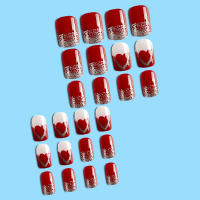 24 Pcs Uñas Postizas Redondas Medio Rosa Y Blanco Gloss Con Estrella Reutilizables Falsas Con Tabs De Gel Uñas De Plástico Para Dedos - details 9