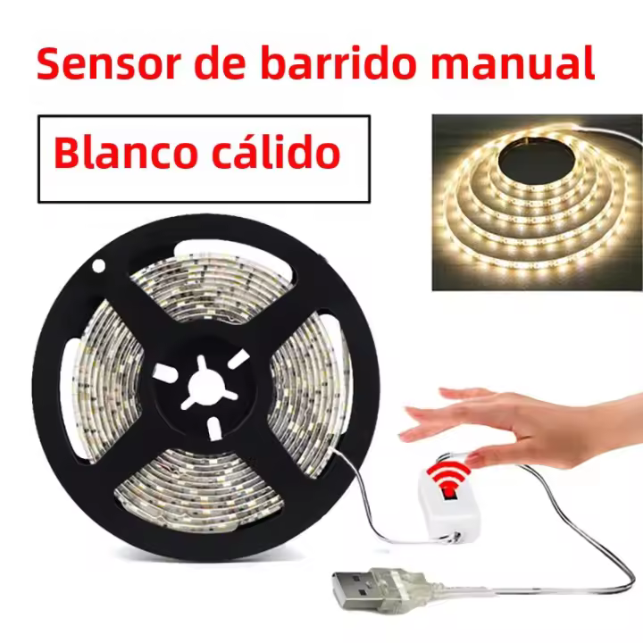 Luz Nocturna LED Fita Con Sensor De Movimiento DC 5V USB Luz De Resaltado Para Armario De TV Y Cocina Fita De Luz Nocturna De 5M - 1
