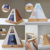 Lámpara De Mesa Recargable De Madera Con Visión En 3D Luz Nocturna Para Decoración De Pared Para Sala De Estar Y Dormitorio Regalo Para Mujeres Hombres Niños - details 6
