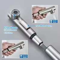 Grifo mezclador para fregadero de cocina con rociador extraíble, con 2 modos de agua corriente y rociado, agua caliente y fría - details 3